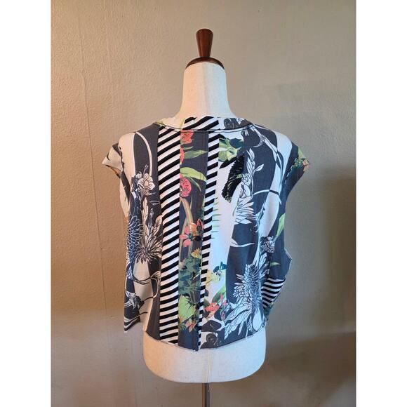 FP Movement Printed Tank Top Cropped SZ Small Activewear Oversized - Picture 3 of 6